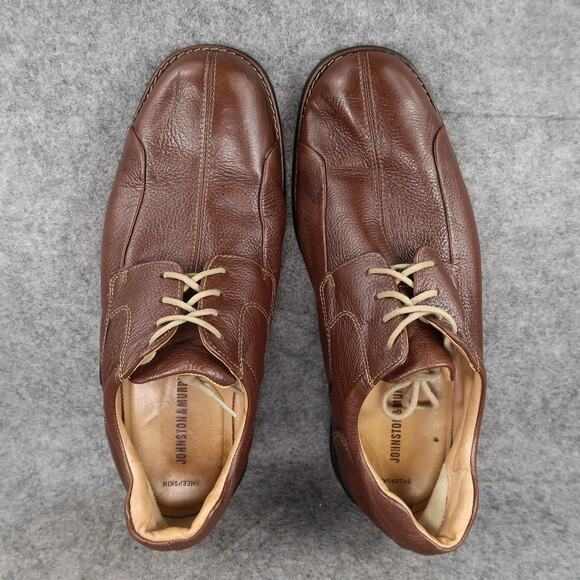 Johnston & Murphy Shoes Mens 9.5 Derby Oxford Leather Sheepskin Split Toe Brown main image 4